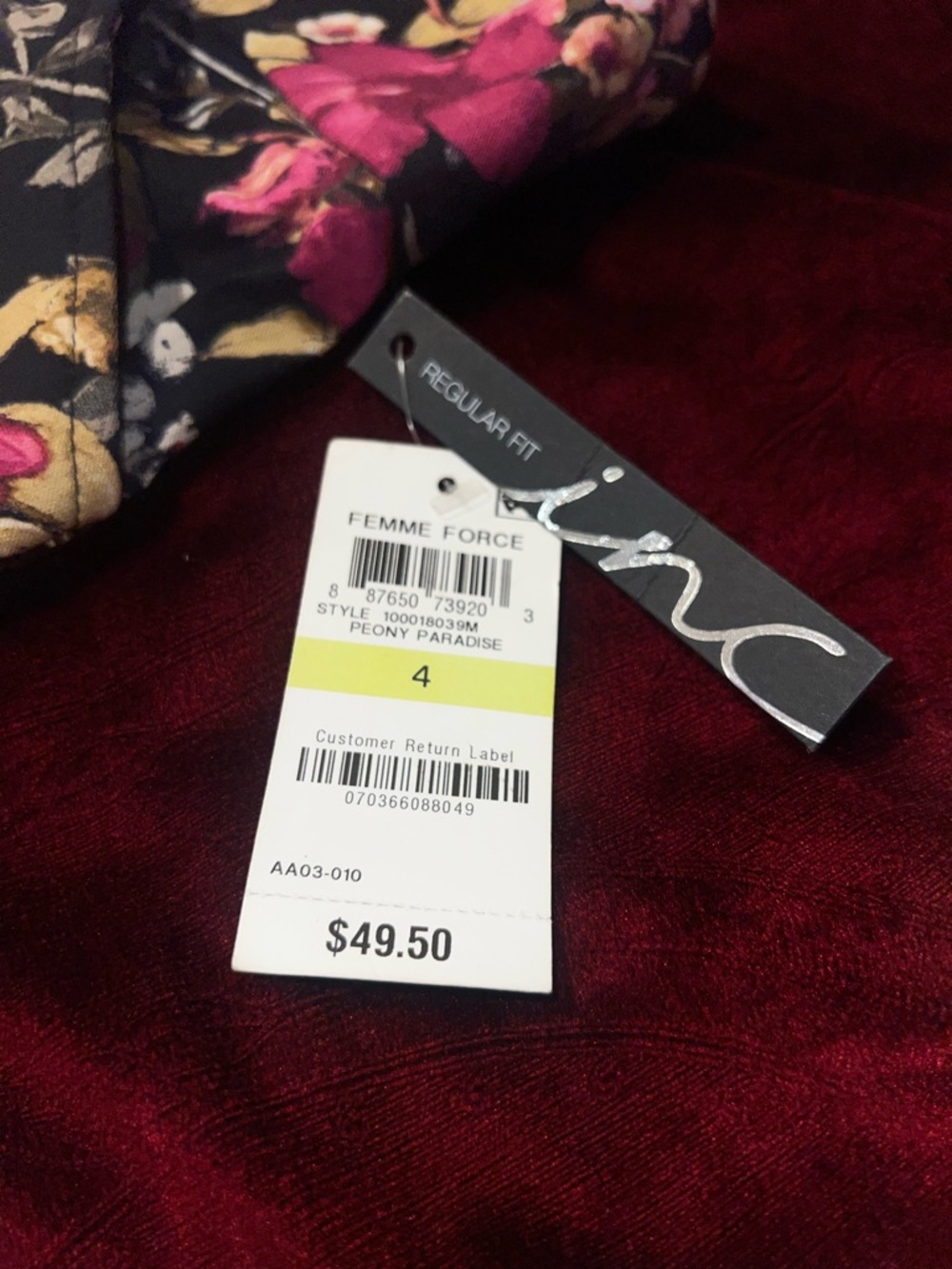 INC. Regular Fit Size 4 Women’s Floral Dress  Shorts Brand New With Tags - Picture 9 of 10
